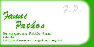 fanni patkos business card